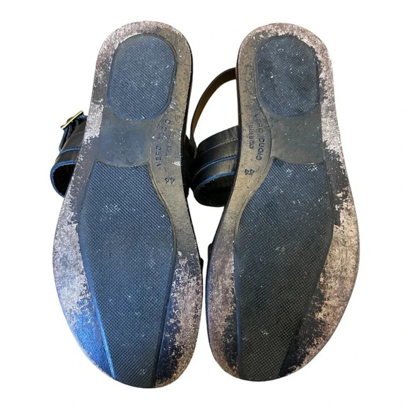 Mario Bruni Women’s Black Horsebit Leather Strap Sandals Size IT 44 - US 11 - Picture 11 of 15